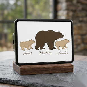 Custom Mama Bear With 2 Kid Names Mothers Day Gift Hitch Cover