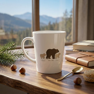 Custom Mama Bear With 2 Kid Names Mothers Day Gift Latte Mug