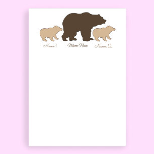 Custom Mama Bear With 2 Kid Names Mothers Day Gift Letterhead