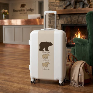 Custom Mama Bear With 2 Kid Names Mothers Day Gift Luggage