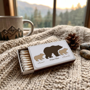 Custom Mama Bear With 2 Kid Names Mothers Day Gift Matchboxes