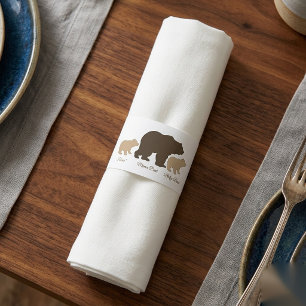 Custom Mama Bear With 2 Kid Names Mothers Day Gift Napkin Bands