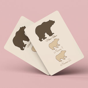 Custom Mama Bear With 2 Kid Names Mothers Day Gift Poker Cards