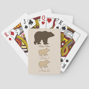 Custom Mama Bear With 2 Kid Names Mothers Day Gift Poker Cards