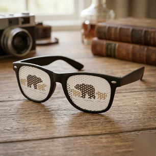 Custom Mama Bear With 2 Kid Names Mothers Day Gift Retro Sunglasses