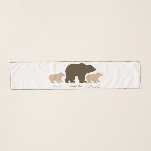 Custom Mama Bear With 2 Kid Names Mothers Day Gift Scarf