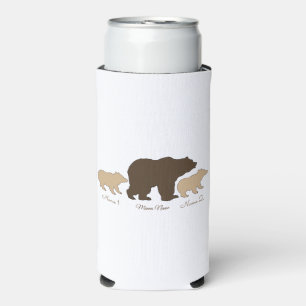 Custom Mama Bear With 2 Kid Names Mothers Day Gift Seltzer Can Cooler