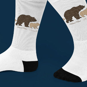 Custom Mama Bear With 2 Kid Names Mothers Day Gift Socks