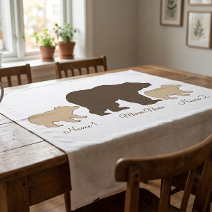 Custom Mama Bear With 2 Kid Names Mothers Day Gift Tablecloth
