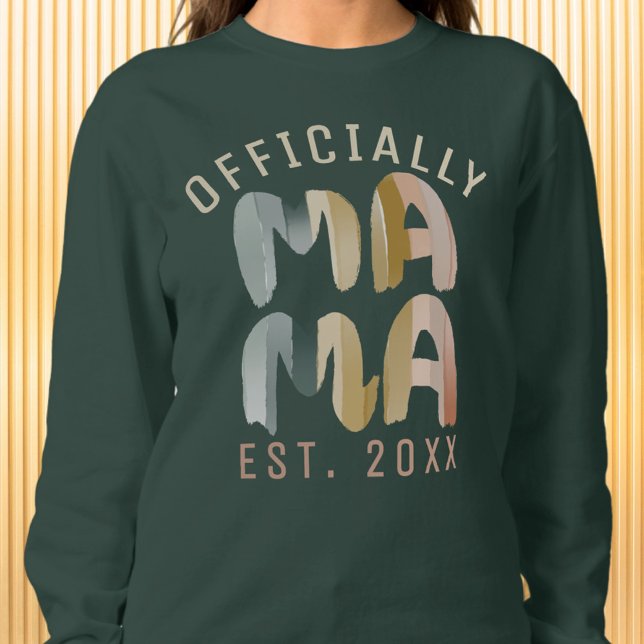 Custom Mama Est. Year Cute Whimsical Retro Boho  Sweatshirt (Creator Uploaded)