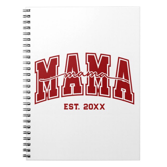 Custom Mama Est. Year Personalized Mom Established Notebook (Front)