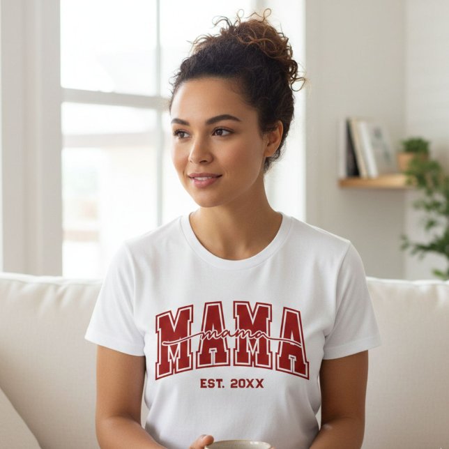 Custom Mama Est. Year Personalized Mom Established T-Shirt (Creator Uploaded)