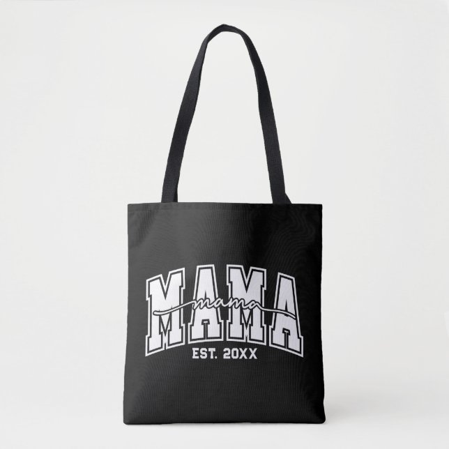 Custom Mama Est. Year Personalized Mom Established Tote Bag (Front)