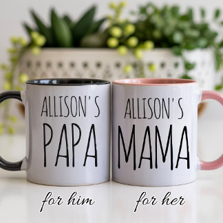 Custom Mama & Papa Mug for First-Time Moms & Dads