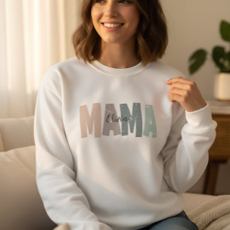 Custom Mama Sweatshirt with Baby Name | Personaliz