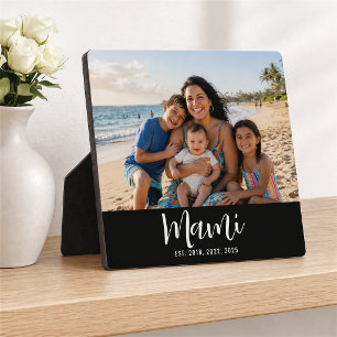 Custom Mami Established Modern Script Photo Plaque