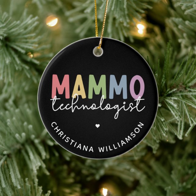 Custom Mammo Technologist Mammography Tech Ceramic Ornament (Tree)
