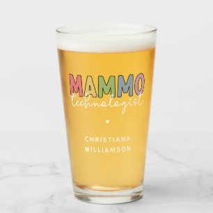 Custom Mammo Technologist Mammography Tech Gifts Glass