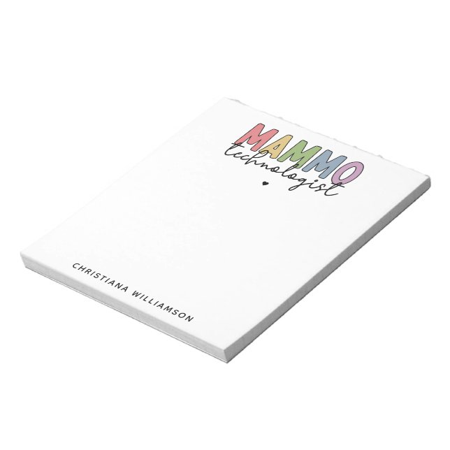 Custom Mammo Technologist Mammography Tech Gifts Notepad (Rotated)