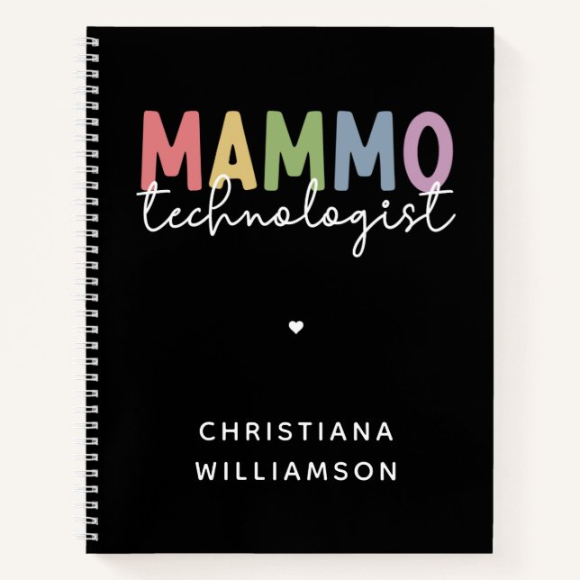 Custom Mammo Technologist Mammography Tech Notebook (Front)