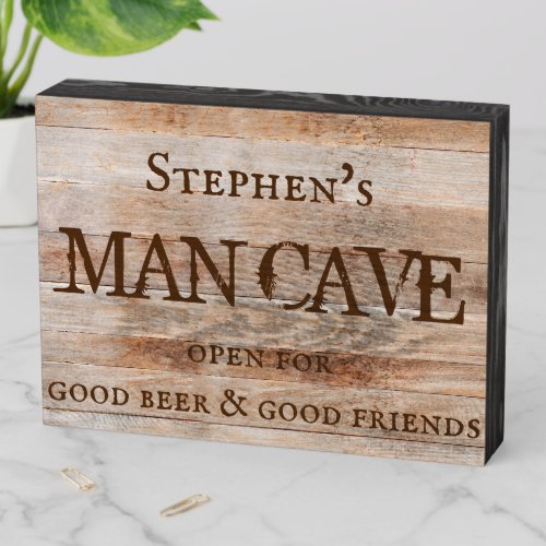 Custom Man Cave Personalized Gift Rustic Beer Wooden Box Sign