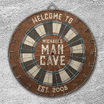 Custom Man Cave Rustic Dartboard<br><div class="desc">Personalize this Dartboard with your family name and established date. Designed for you by Blackberry Boulevard.</div>
