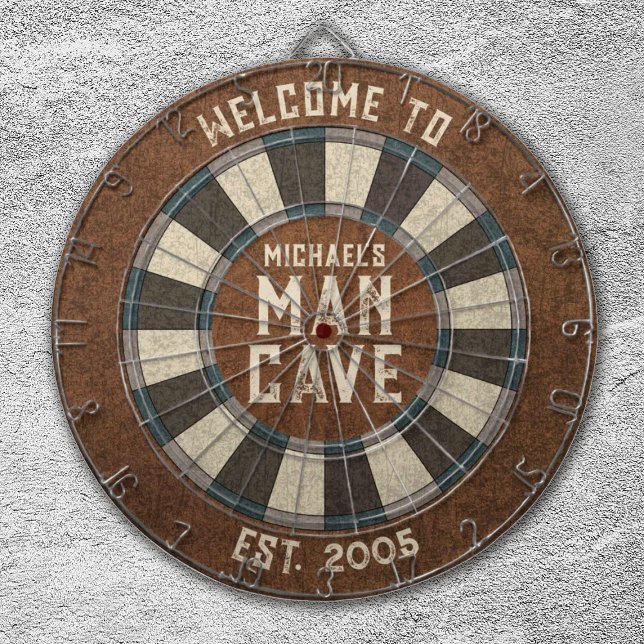 Custom Man Cave Rustic Dartboard (A rustic man cave dart board makes a great gift for Father's day, birthday, or christmas!)