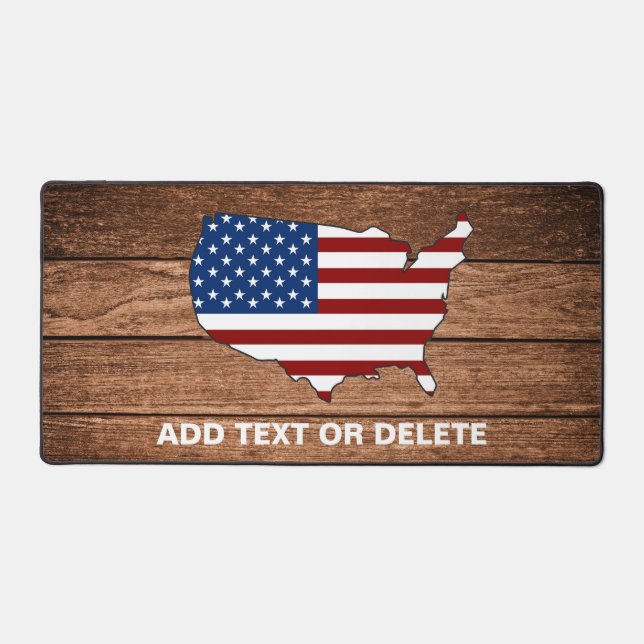 Custom Map of America Wooden Art Desk Mat (Front)