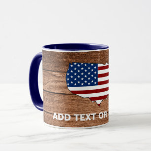 Custom Map of America Wooden Art Mug