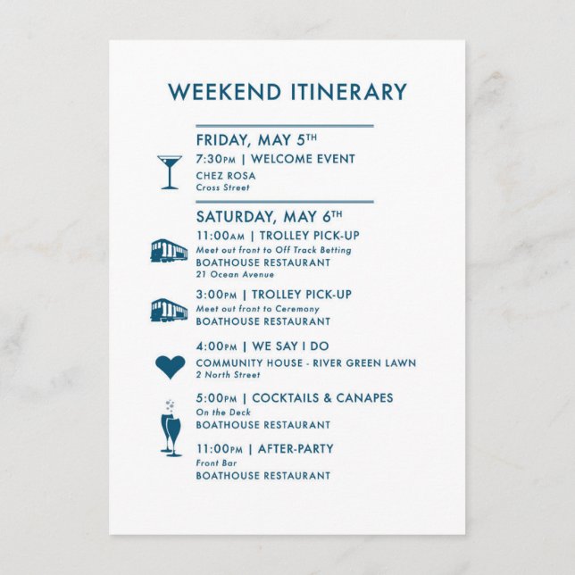 Custom Map Wedding Welcome Card FOR MELISSA (Back)