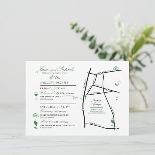 Custom Map Welcome Wedding Card for JANE