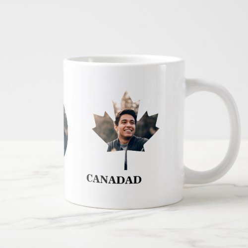 Custom maple leaf shape photo happy Canada day Giant Coffee Mug