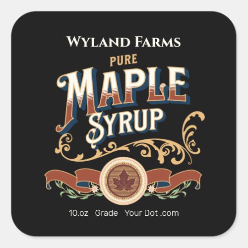 Custom Maple Syrup Bottle Label Sticker