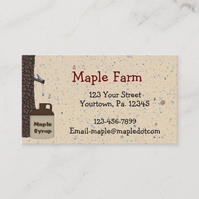 Custom Maple Syrup Business Card (Front)