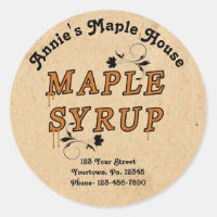 Custom Maple Syrup Business Round Product Sticker