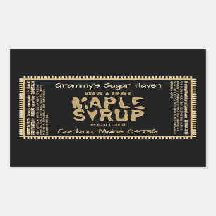 Custom Maple Syrup Label with Nutrition Facts