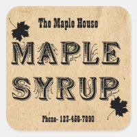 Custom Maple Syrup Maple Leaf Business Sticker