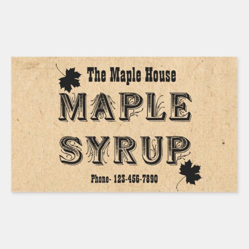 Custom Maple Syrup Rectangle Business Sticker