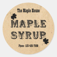 Custom Maple Syrup Round Business Sticker