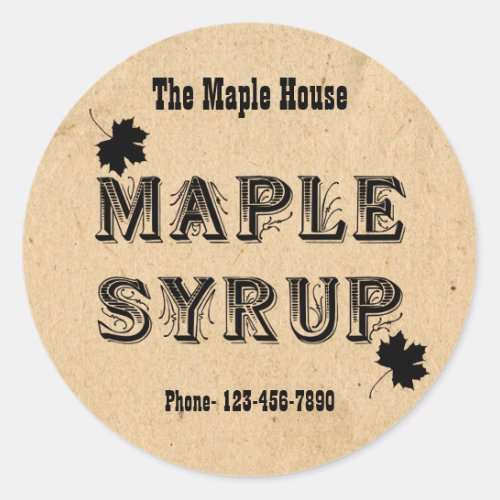 Custom Maple Syrup Round Business Sticker