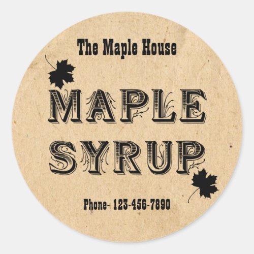 Custom Maple Syrup Round Business Sticker