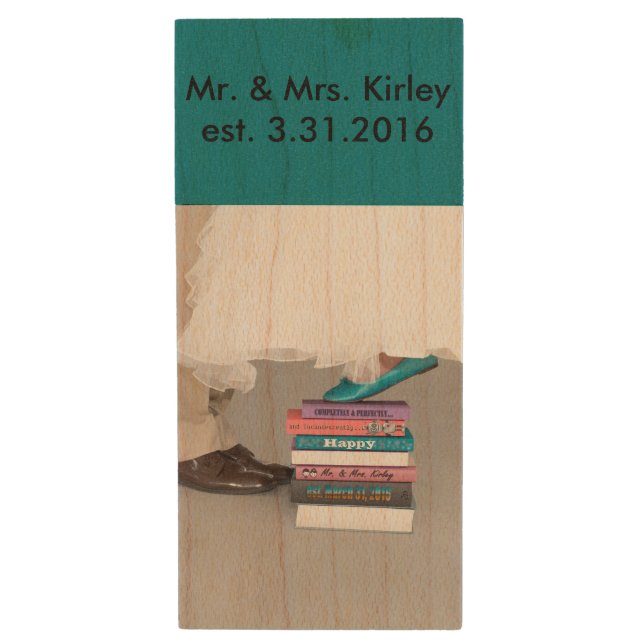 Custom Maple Wedding Photo USB Flash Drive (Front Vertical)