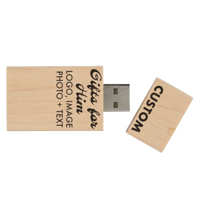 Custom Maple Wood USB 2.0 Flash Drive (Opened)