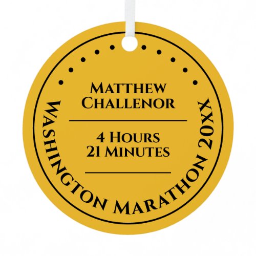 Custom Marathon Runner Finisher Medal Metal Ornament