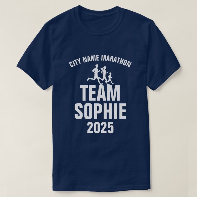 Custom Marathon Support Crew,Family Matching T-Shirt (Design Front)