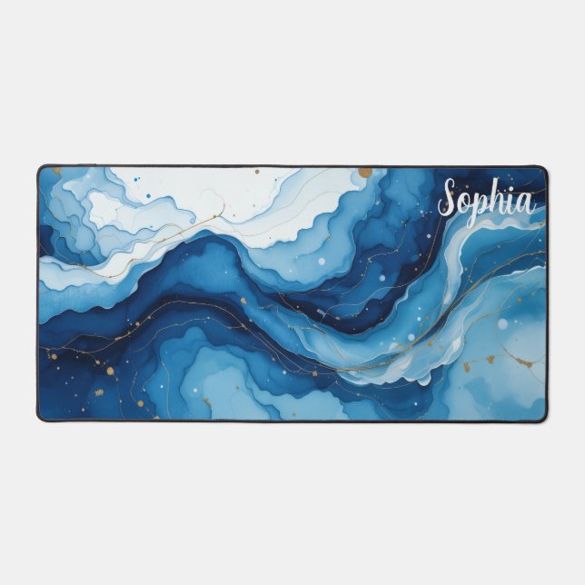 Custom Marble Desk Mat: Personalized Gaming Mousep Mat (Front)
