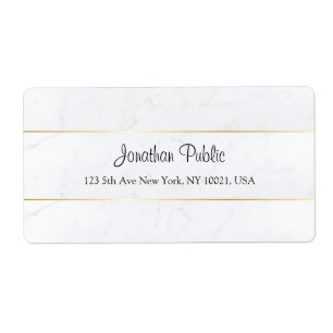 Custom Marble Faux Gold Handwritten Script Label