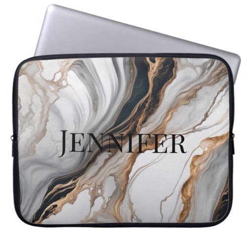 Custom Marble Laptop Case Chic Electronics Bag