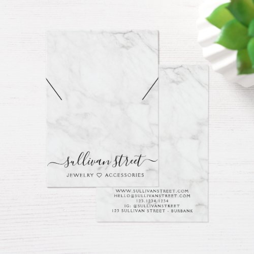 Custom Marble Necklace Display Card