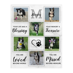 Custom Marble Photo Collage Pet Memorial Acrylic Print